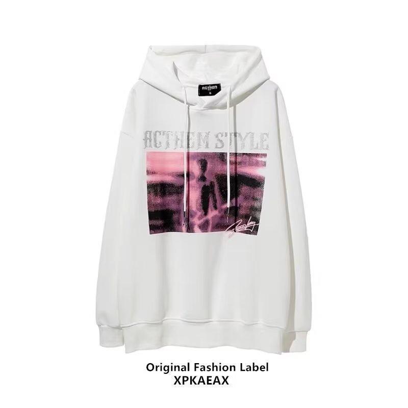 

Мужская толстовка с капюшоном весной и осенью, свободная и модная универсальная куртка с буквенным принтом, мужская толстовка с длинными рукавами, повседневный топ 3XL