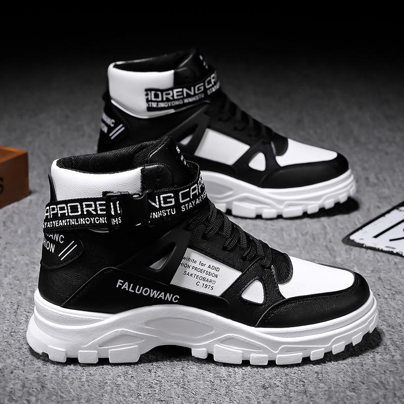 Autumn New Sports Running Canvas Heightening High-top White Martin Boots