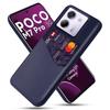 For Xiaomi Poco M7 Pro 5G Case PU Leather Cloth Texture Hard PC Phone Cover with Card Holder
