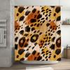 Animal Print Shower Curtain Black and Brown Leopard Design Room Decor for Bathroom Modern Home Accessories Made of Water-Resista