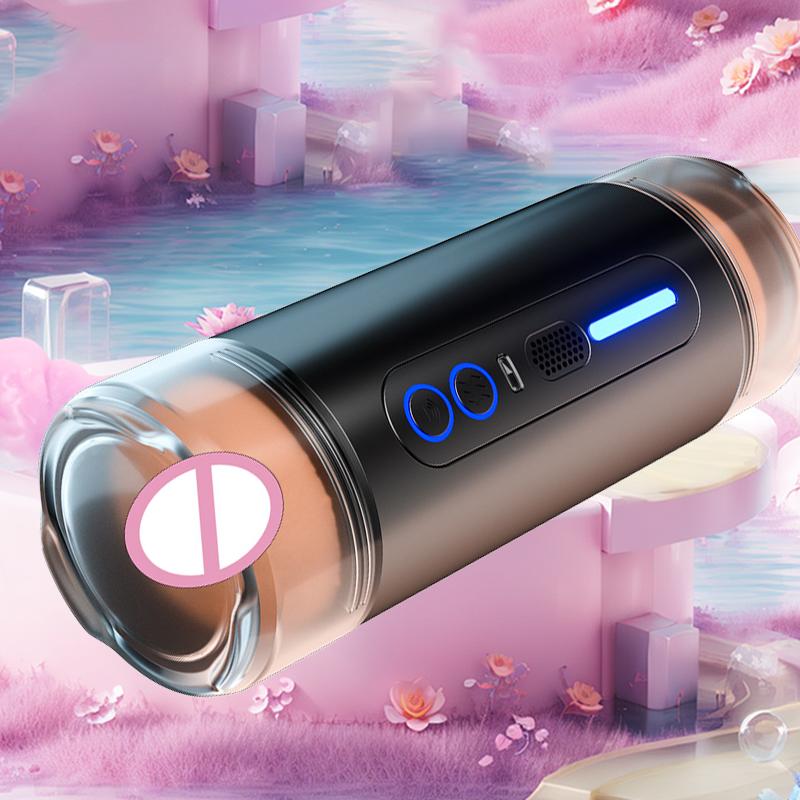 Automatic Male Sucking Masturbator Realistic Pocket Pussy Vagina with Oral Mouth Vibrating Adult Sex Toy for Men 18+