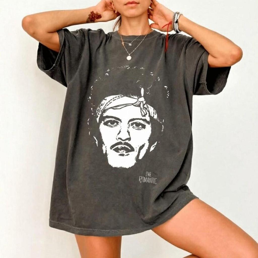 Bruno Mars Romantic Tour 2026 T-Shirt, Vintage Music Graphic Tee, Pop Singer Fan Gift Shirt