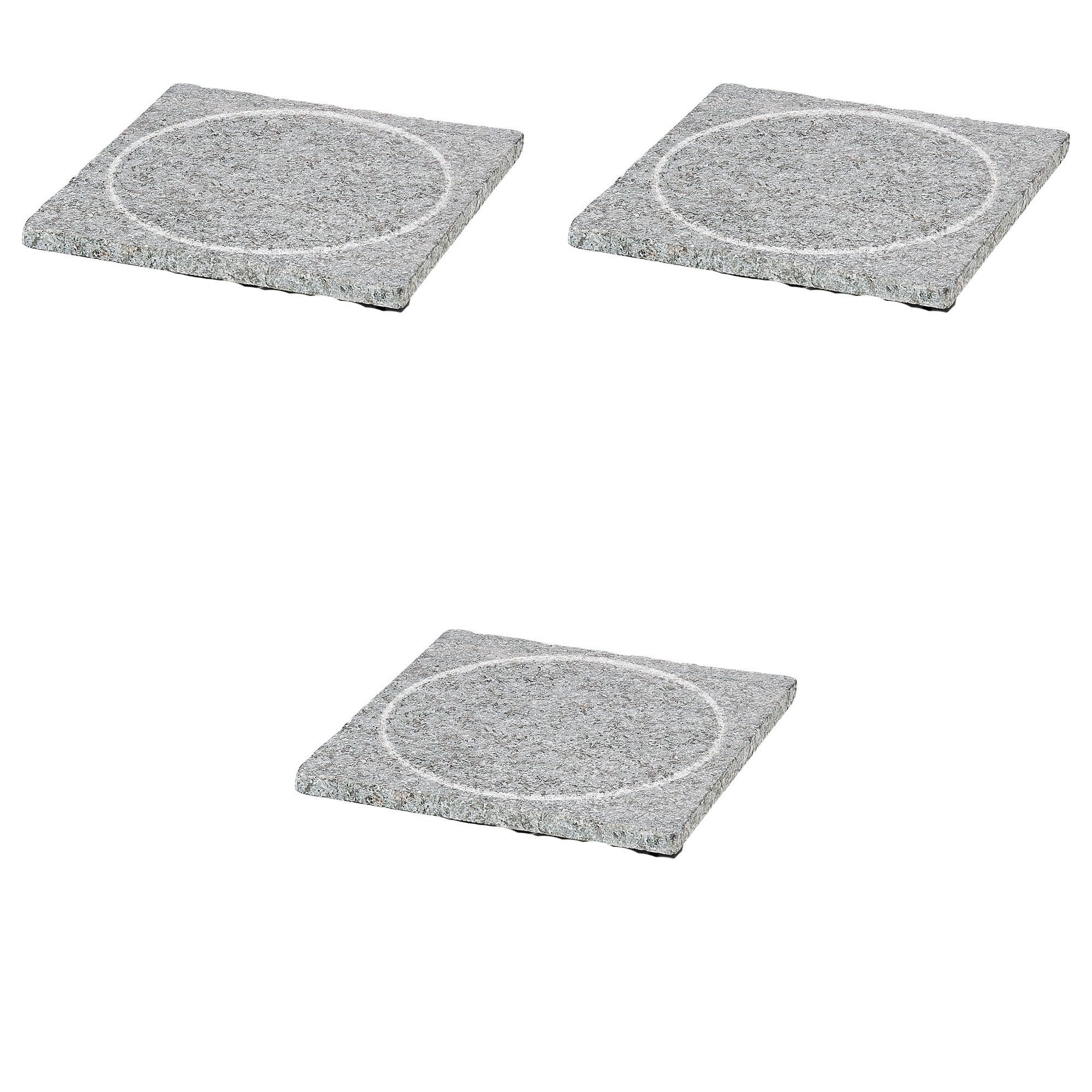 

Set of 3 12cm Square Stone Grill Plates Steak and Base Plate Sold Made in Setomonohonpo [12x12x1cm] Plates, Stone, Stove, Grill, Separately, Korea,
