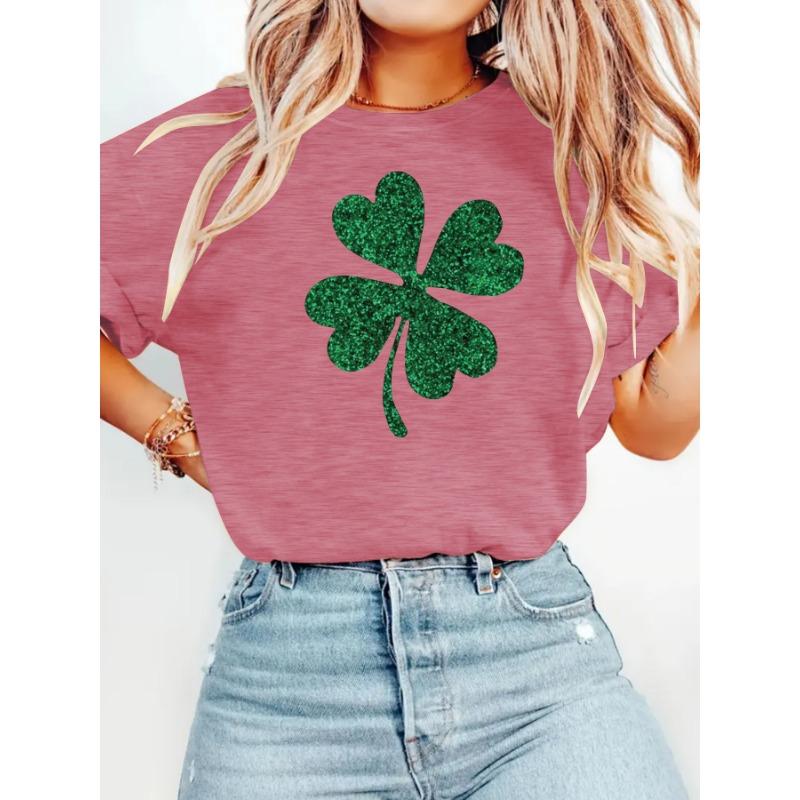 Women's Round-neck Fashionable Top T-shirt with Loose Short Sleeves