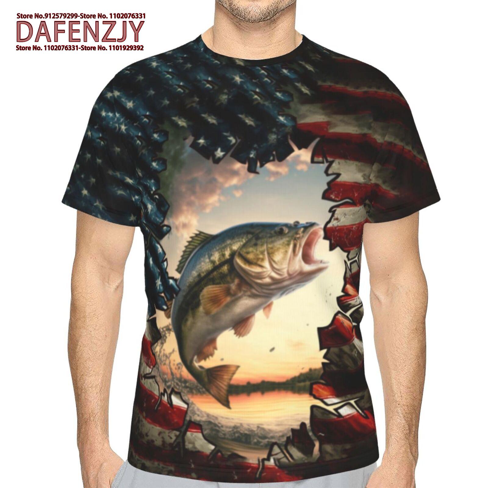 

Летняя мужская футболка с принтом «Рыба» 3D Футболка 2024 Мужские футболки Повседневные свободные футболки в уличном стиле Топы с коротким рукавом S синий