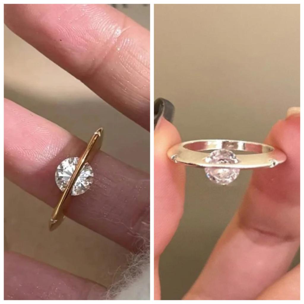 Geometric Rotating Planet Zircon Adjustable Opening Rings for Women Wedding Party Daily High Quality Jewelry