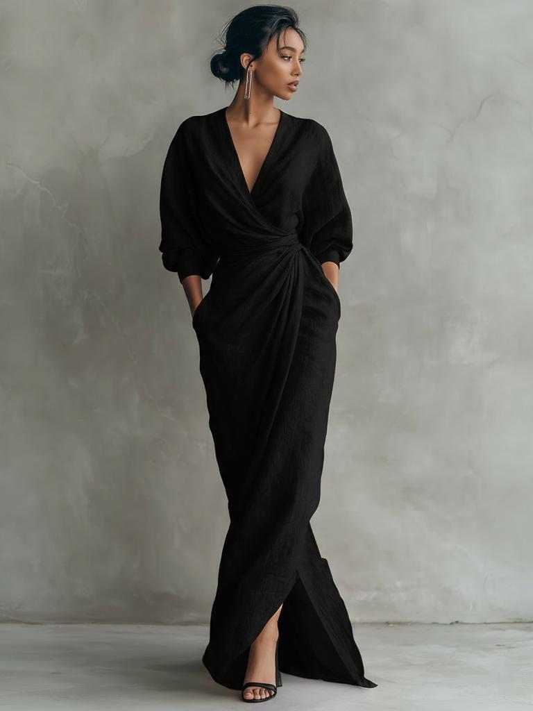 European And American Style New Women'S Clothing V-Neck Waist Dress, Spring And Summer Vacation Dress