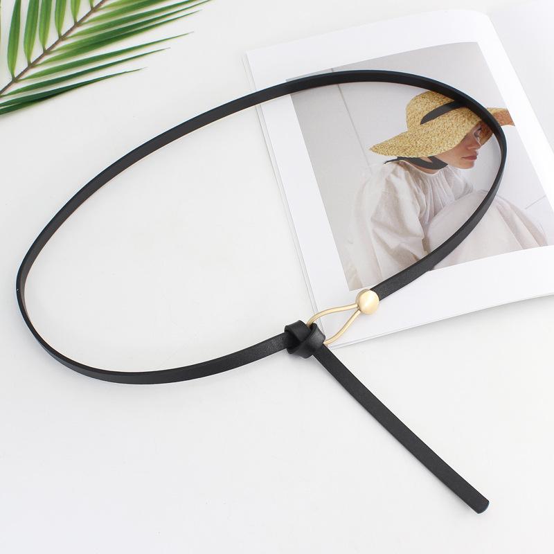 Ladies Knotted Belt With Skirt Sweater Suit Coat Waist Decorative Thin Belt