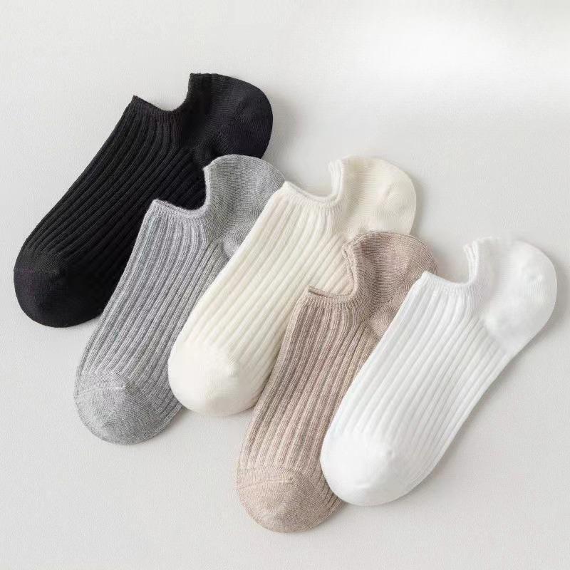 Female Spring and Summer Thin Cotton Shallow Mouth Invisible Non Slip Heel Socks