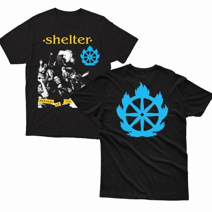 

SHELTER Band Short Sleeve Cotton Black All Size T Shirt Unisex T-Shirt S