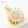Trendy Rotatable Pendants Fittings18K Gold Plated Brass Sun /Sunflower/Four-Angle Star Charms Pendants For DIY Jewelry Crafts