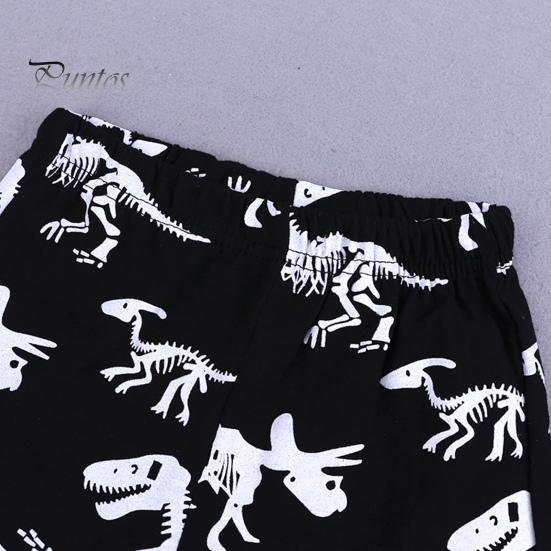 2 Teile/satz Kinder Top Hosen Anzug Cartoon Dinoasur Druck O Neck Pyjamas Kurzarm Sommer Outfit Unisex Casual Homewear Kleidung