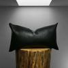 NOORA 100% Authentic Lambskin Leather Cushion Cover, Home & Decor, Plain Cushion Cover Shape Rectangle Black Pillow Cover