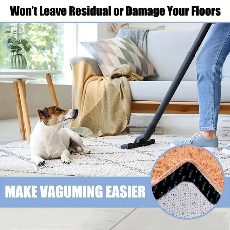 Carpet Anti Slip Sticker- Anti Curling Carpet Tape Non-Slip Area Keeps Your Rug In Place and Makes Corners Flat for Corners
