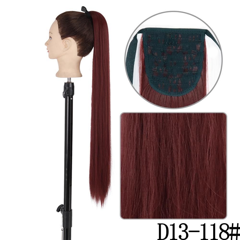 MISS WIG Synthetic 22 Inch Women Ribbons Long Straight Ponytail Hair Extensions Heat Resistant Ponytail Extensions for Women