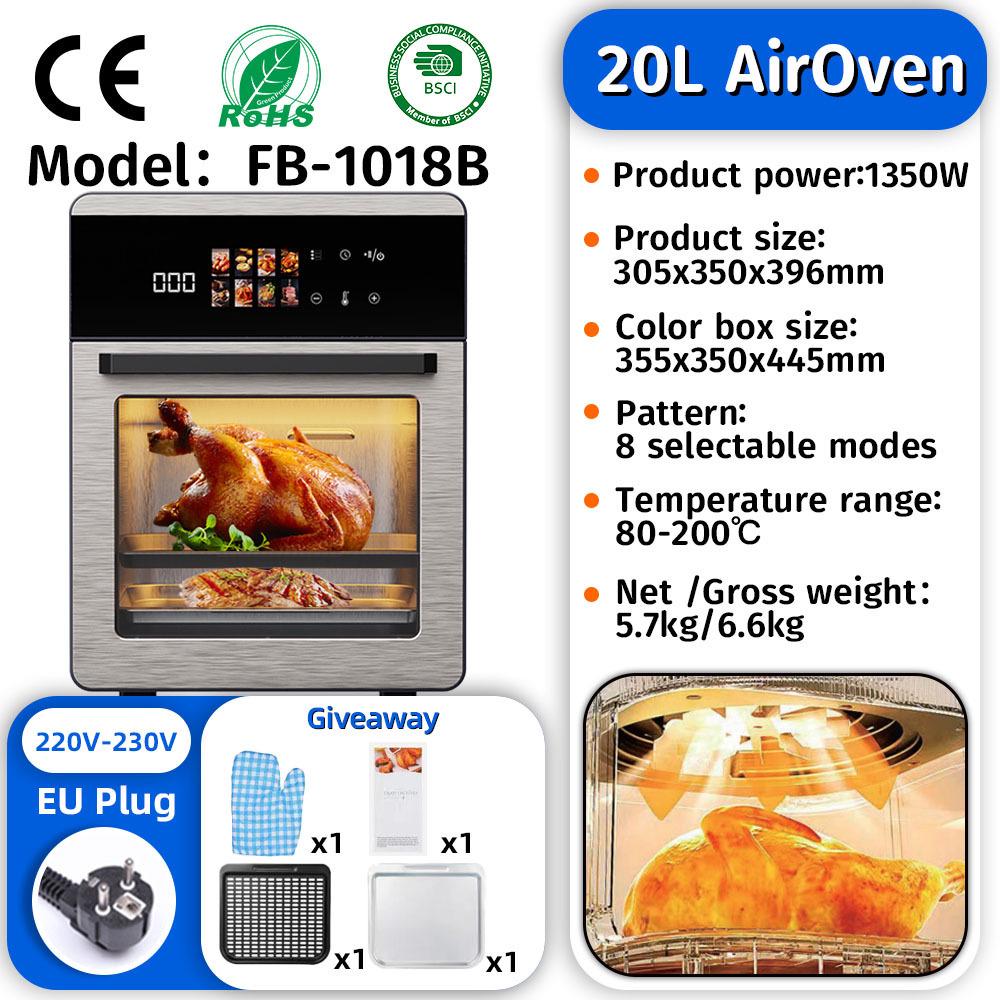 Friteuse à Air Multifonction et Four Électrique Grande Capacité - Antiadhésif, Design Visible