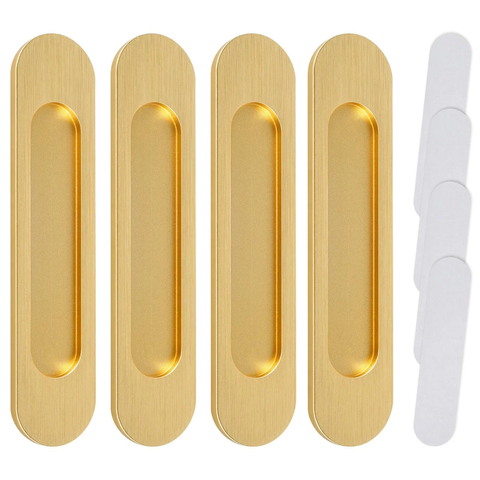 

4Pcs Sliding Door Hardware Handle Door Knobs,Self-adhesive Pulls for Kitchen Cabinet Window Glass, No Punching Furniture