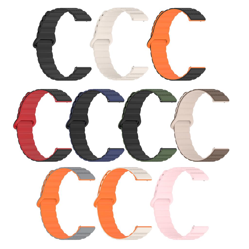 Silicone Watch Band Strap Bracelet Belt with Magnetic Closures Fit for 18mm 20mm 22mm Smartwatch Comfortable Daily Wear