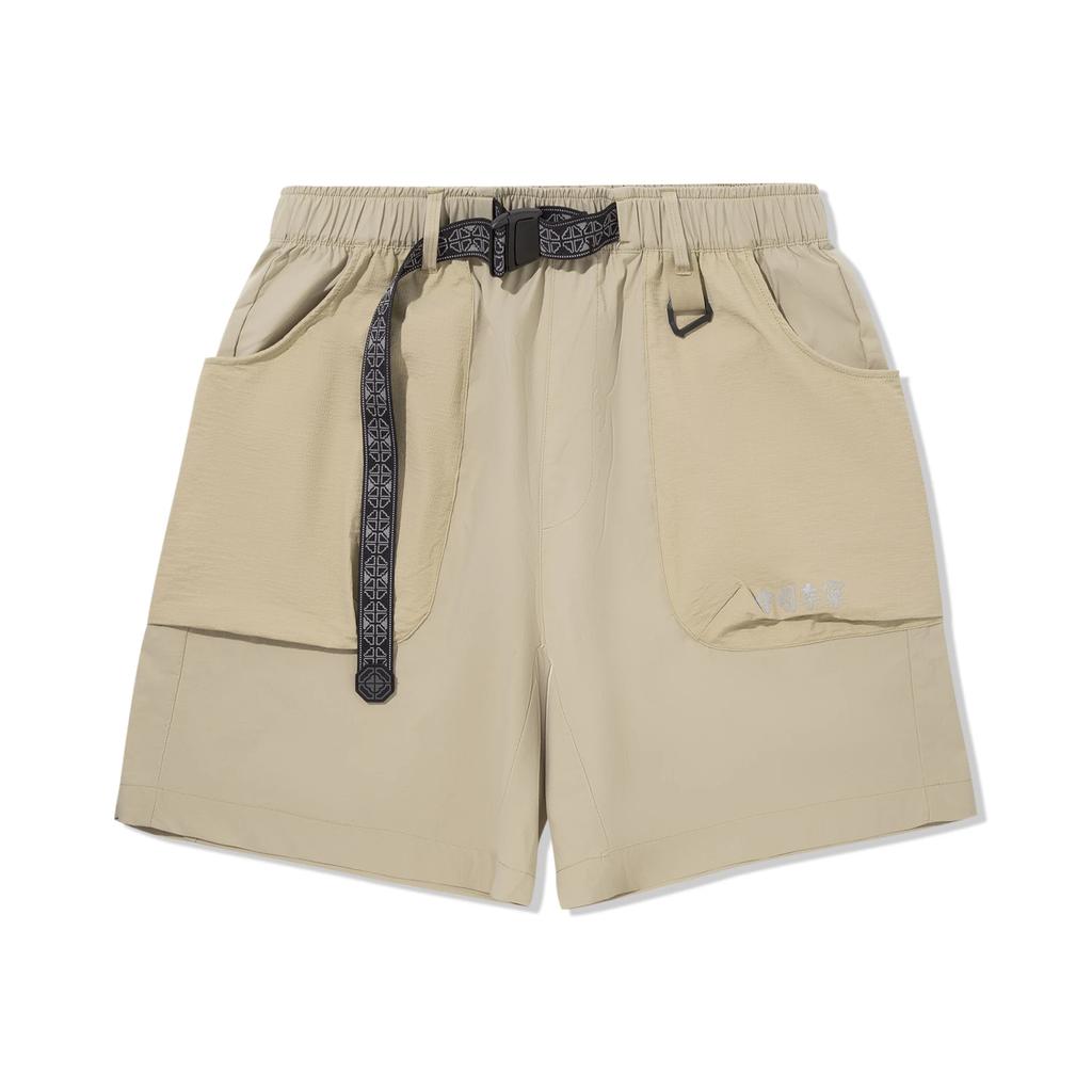 Li-Ning Plain Mid-Rise Breathable Versatile Straight-Leg Sports Shorts Men Shorts Fleece-Brown AKSV511-4