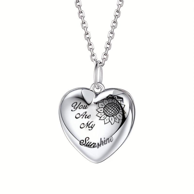 Heart-Shaped Openable Photo Pendant Necklace in Stainless Steel - Mother's Day Gift