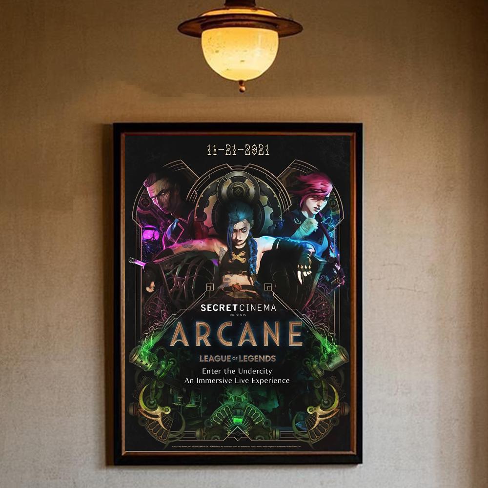 Arcane L-LOL Classic Animation Character Game Poster Art Sticky Wall Waterproof Home Living Room Bedroom Bar Aesthetic Decoratio