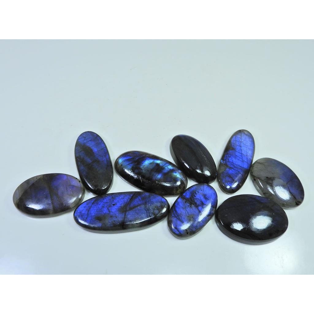 365Cts.Natural Labradorite Blue Flash Oval Cabochon Loose Gemstone 09Pcs Lot LL-1031