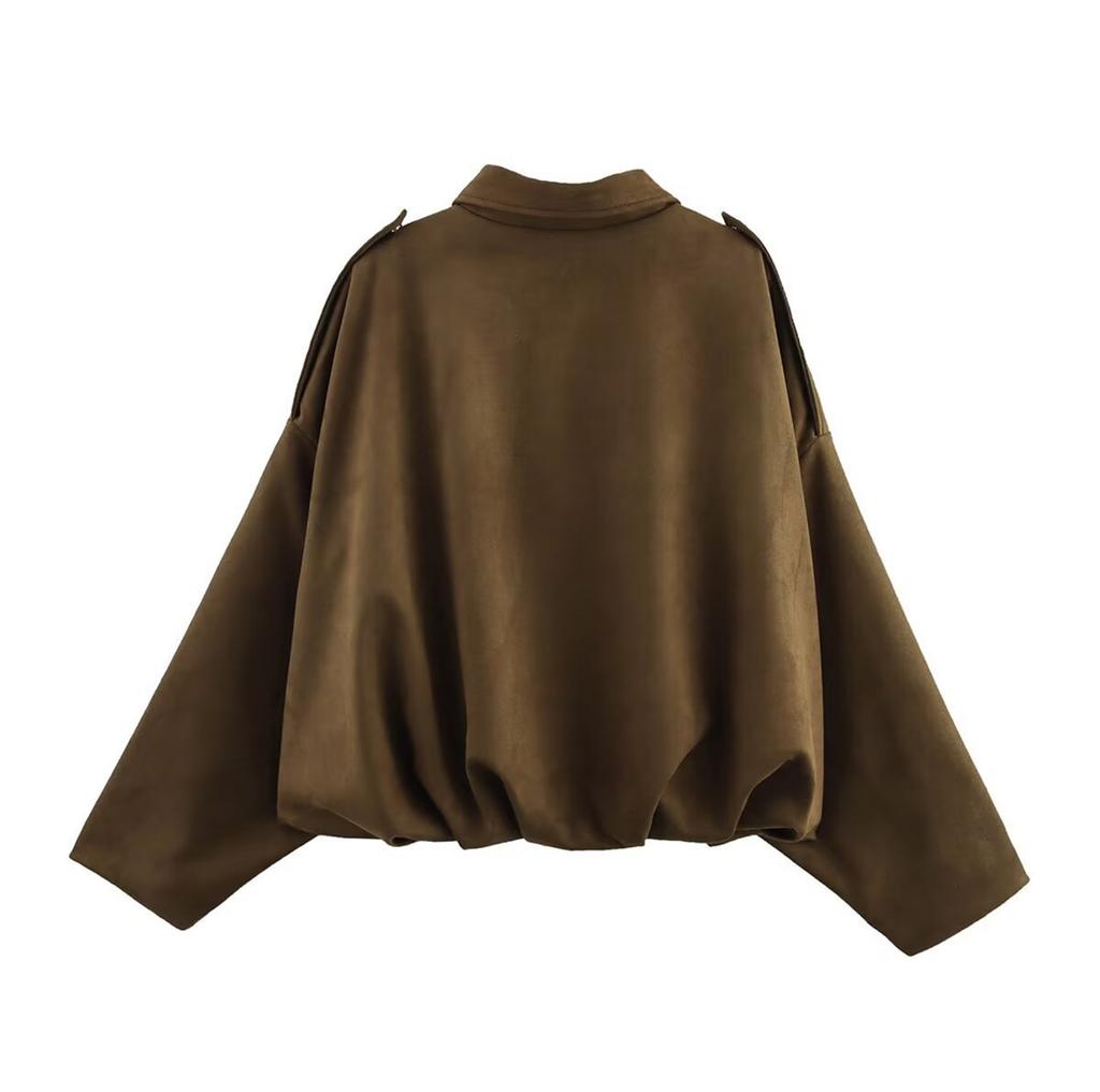 Damen Farb Mode Langarm Reißverschluss Lässig Oberteil Jacke Jacke