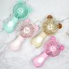 Mini Handheld Fan Cute Cartoon Animal Fans Soft Blades Battery Powered for Student Panda Kitten Mini Fan Portable