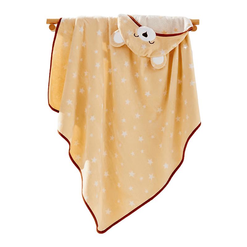 PurCotton Baby Warm Fleece Hooded Bath Towel 105x105cm