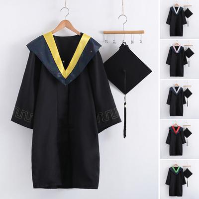 1 Sada Krásná Jemně Pletená Promoceční Uniforma Polyester Elegantní Slavnostní Nádech Promoceční Šaty pro Fotografování