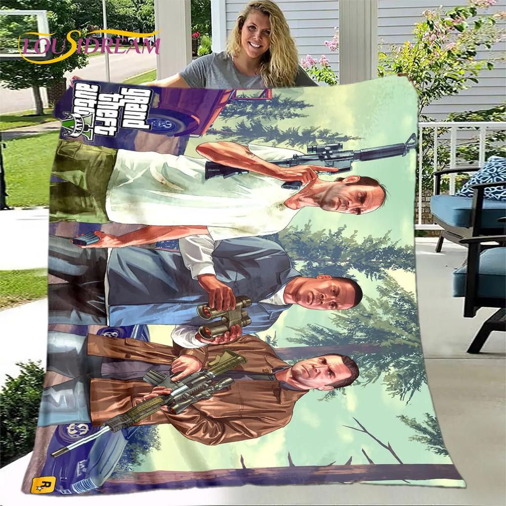 Grand Theft Auto GTA Game Gamer Soft Plush Blanket,Flannel Blanket Throw Blanket for Living Room Bedroom Bed Sofa Picnic Cover