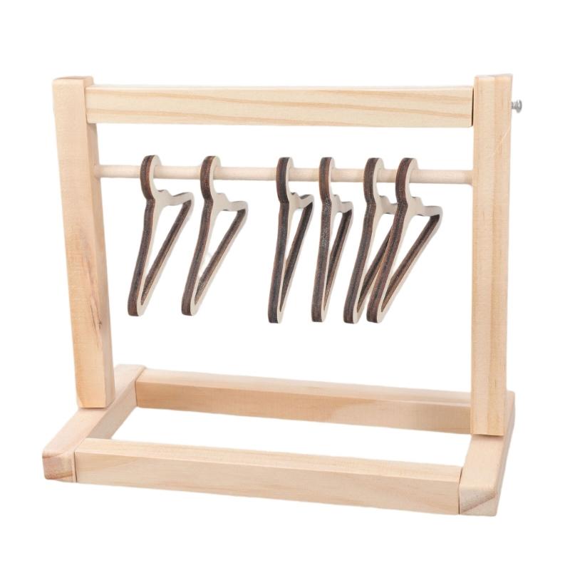 Umeraș Dublu din Lemn pentru Haine pentru Haine de Păpuși de Pluș Organizatoare de Depozitare Robuste pentru Camera Copiilor și Dulapuri