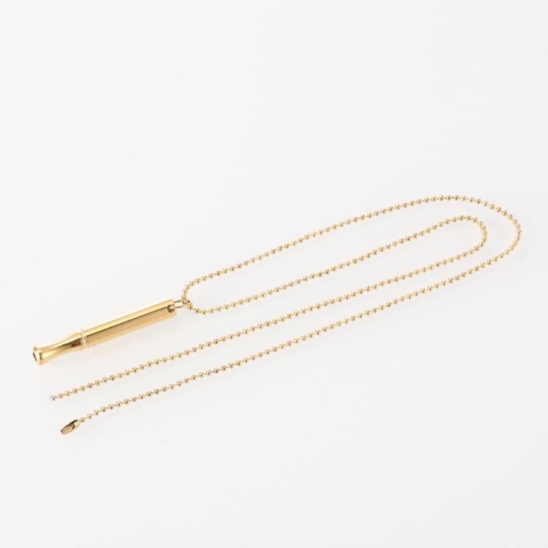 Stainless Steel Meditation Mindfulness Pendant with Whistle Design Meditation Necklace Breathing Exercise Tool for Adult