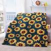 Sunflower Cute Floral Fleece Flannel Blanket Lightweight Comfortable Soft Warm Blanket for Bed Couch Sofa Blanket King Full Size