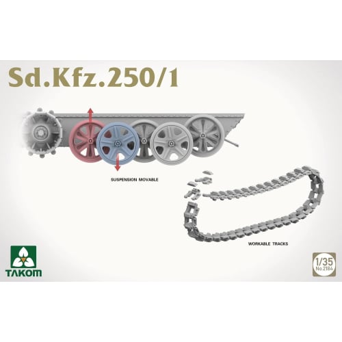 Takom 1/35 Sd.Kfz.250/1 Light Armored Personnel Carrier Plastic Model TKO2184