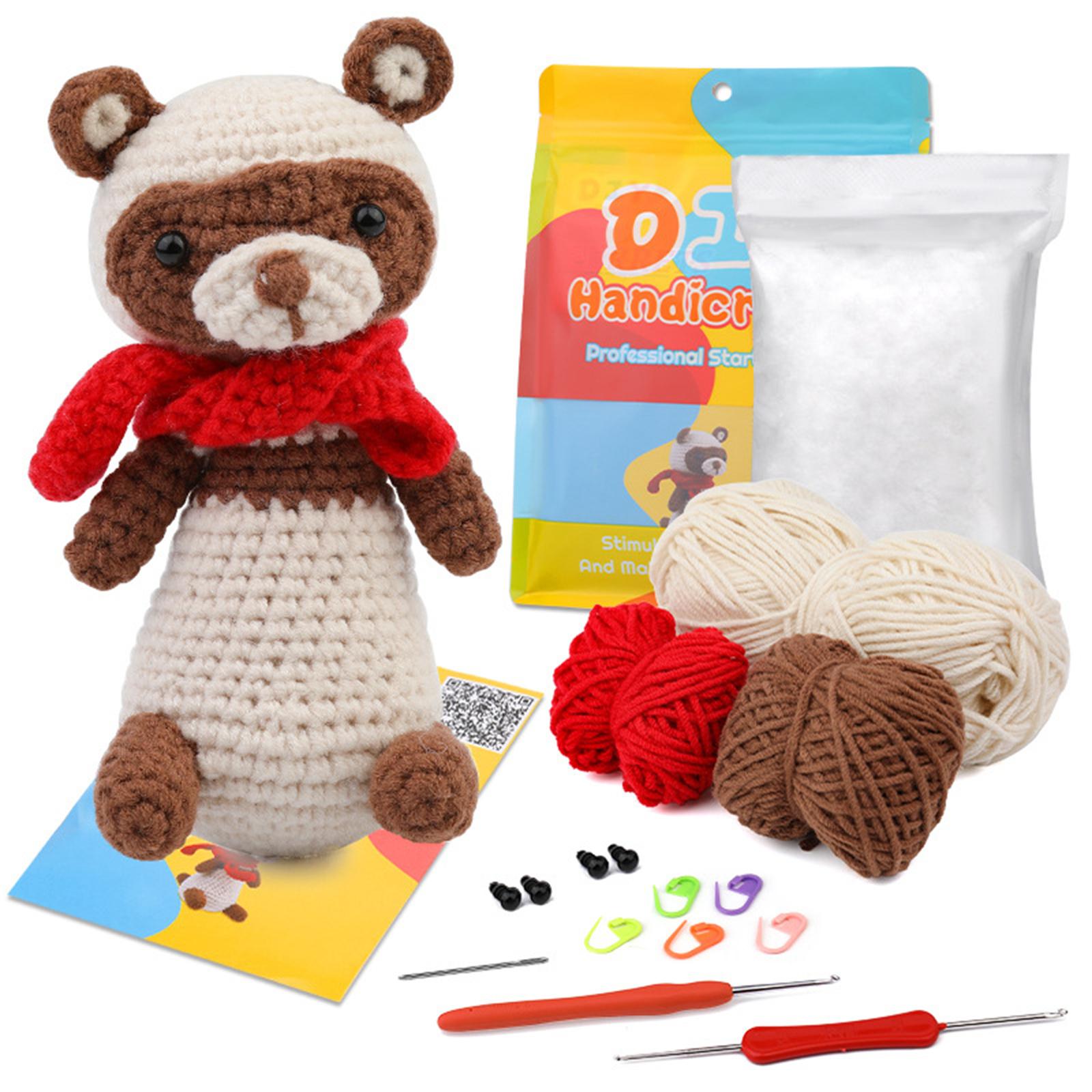 Cute Animal Kits Starter Pack with Yarn Balls, Crochet Accessories Crochet Animal Kits, DIY Crochet Kits For Beginners 1