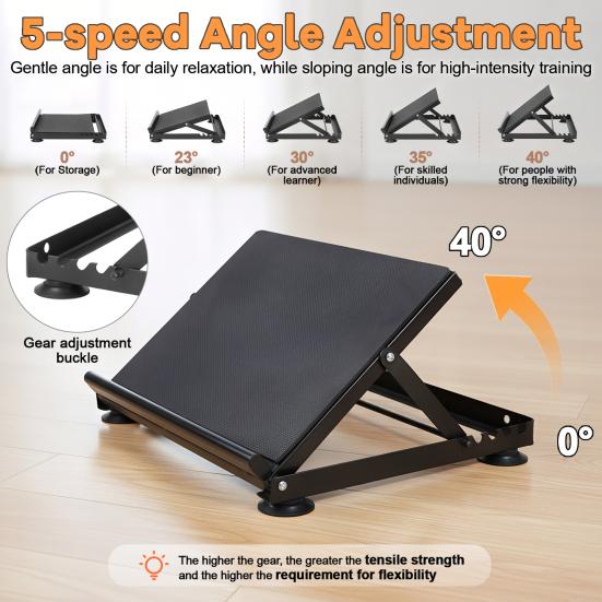 Stretch Board Heavy Duty Slant Board Calf Stretcher for Squat 600lbs Weight Capacity Adjustable Achilles Incline Balance Relieving Plantar Fasciitis