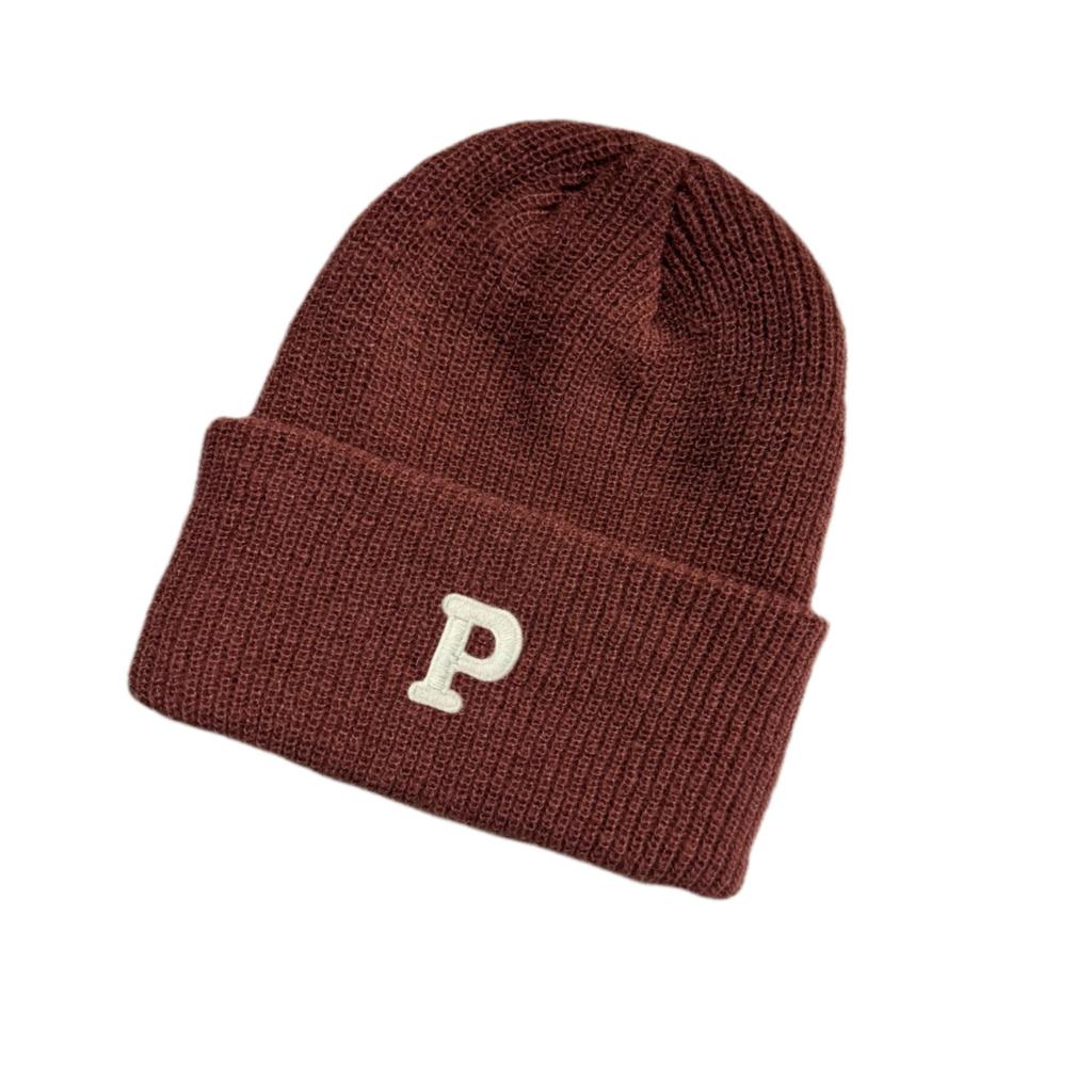 Winter Warm Beanie Hat for Men Women,Warm Stretchy Skull Cap with Letter Printed,Thick Knitted Cuffed Skullcaps for Cold Weather