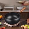 Handcrafted Zhangqiu Iron Belly Wok: Uncoated, Non-stick, Small Iron Frying Pan for Household Use.