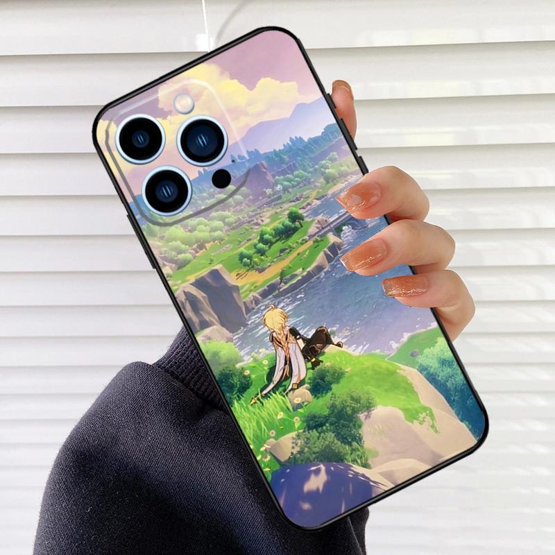 Anime Spiel Genshin Impact Handyhülle Für iPhone 16 14 13 12 11 15 17 Pro Max mini 15 16 Plus 16e 17 Air Cover Fundas