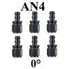 6X 4AN 6AN 8AN 10AN 12AN Oil Fuel Cooler Push-On Hose Fittings 0 45 90 180 Degree Push Lock Rubber Tube End Adapter Aluminum