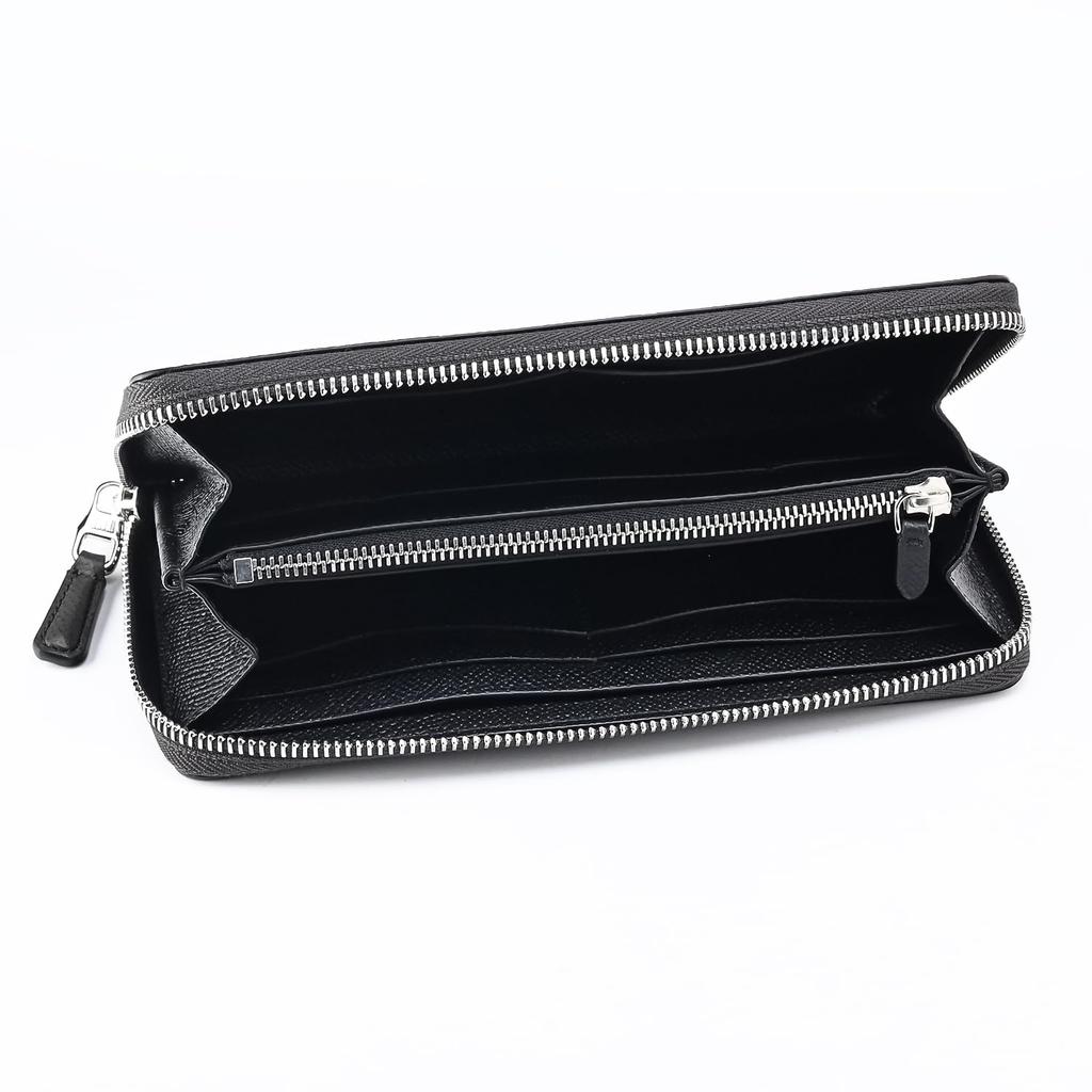 Dunhill Cadogan Leather Long Wallet with Pocket and Coin Olive UK Zip-Around Purse, Gray, Men's, DU24R2180AP345, [Product Code DU24R2180AP345]