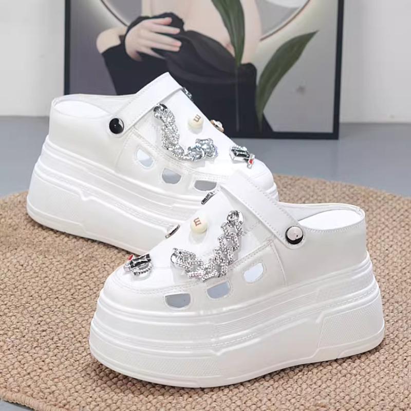 Fashion 11CM Chunky Platform Sandals for Women Summer Thick Bottom Clogs Slippers Woman Closed Toe Non-Slip Beach Garden Shoes Slide