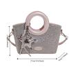 Shoulder Bag Small Basket Bag PU Shining Banquet Handbag Fashionable Sweet Star Silver Bag  Women