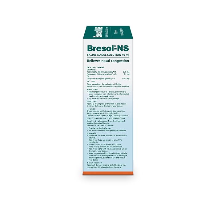 Himalaya BRESOL-NS SALINE NASAL SOLUTION 10ML