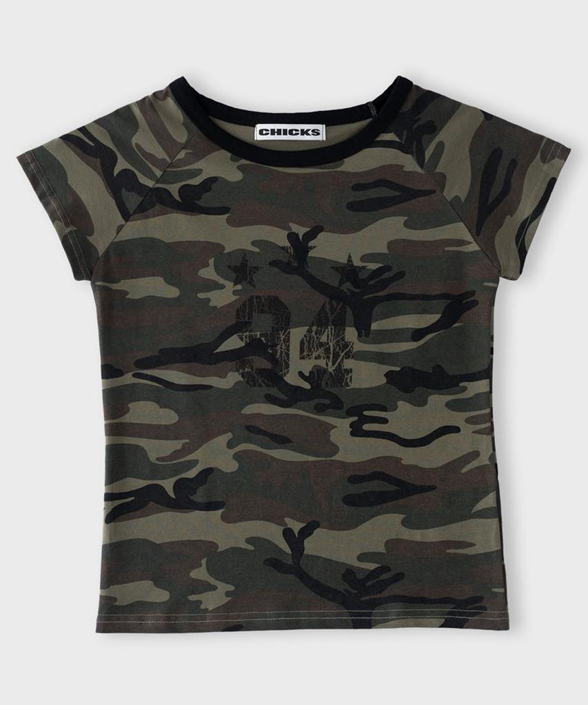 CHICKS Star Camo Slim Fit Tee Beige