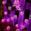 Solar Moroccan Ball String Lights Outdoor Garden Fairy Lights for Christmas Wedding Holiday Party Decorations