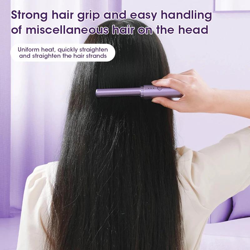 Hair Straightening Comb Curling Long-lasting Styling Charging Portable Student Dormitory  New Curly Hair Straightening Comb