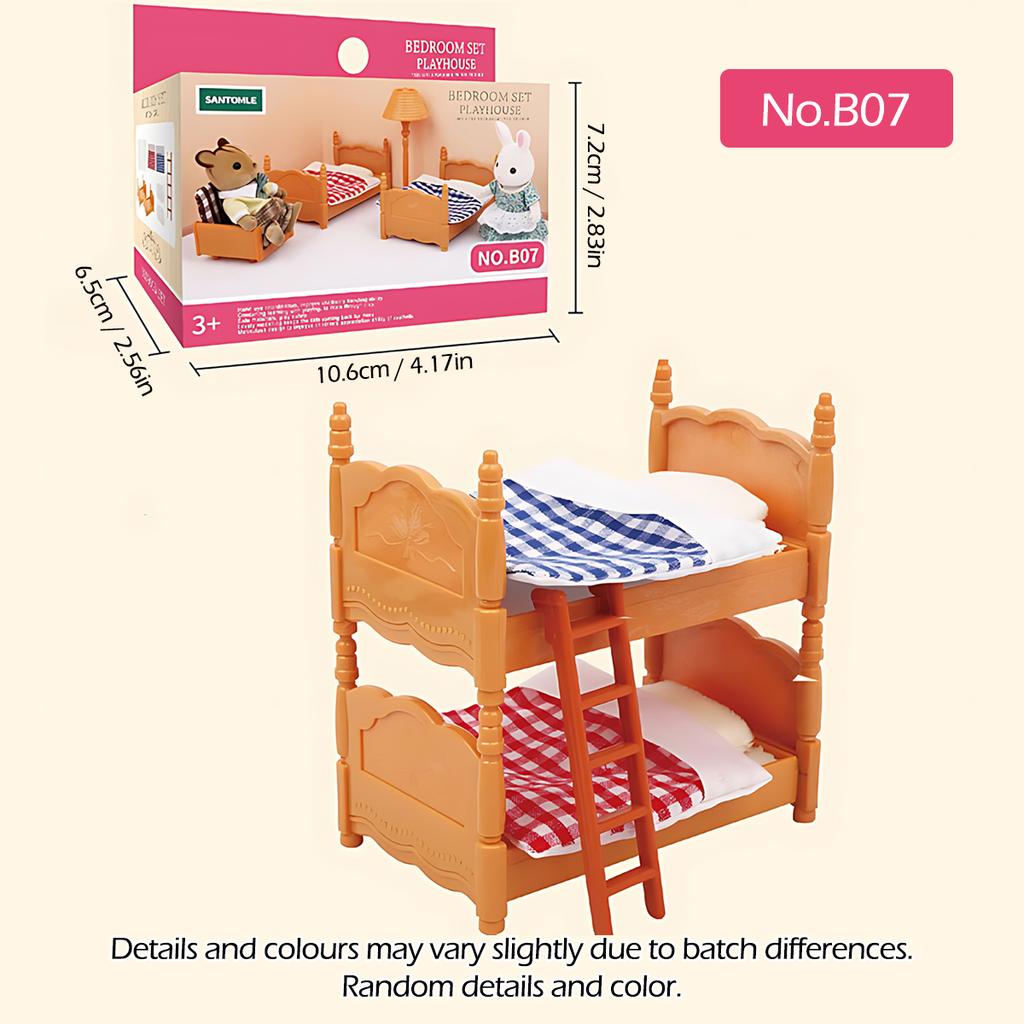 Non-Toxic 1:12 Forest Family Dollhouse Furniture Montessori Miniature Doll House Kitchen Bedroom Bathroom Accessories For Children Gifts