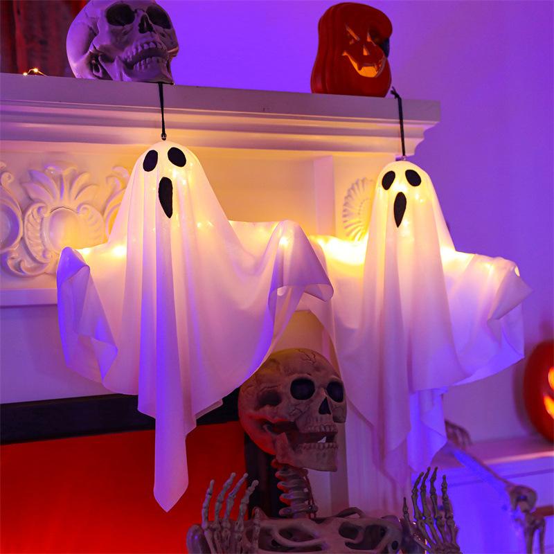 Halloween Light-Up Screaming Ghost Decorations, LED Colorful Ghost Scene Prop, Creepy Room Party Atmosphere Light